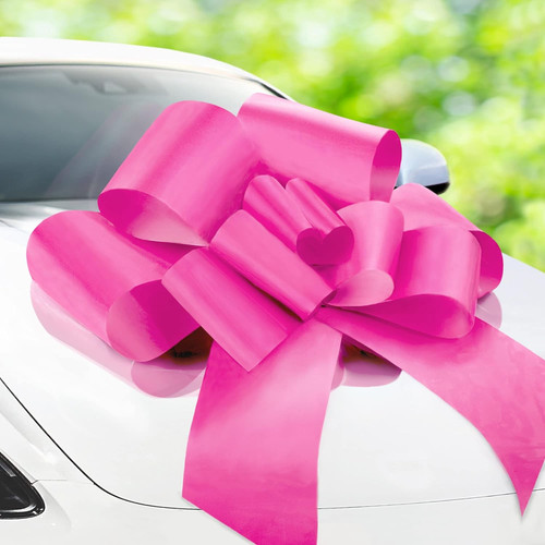 Fiocco auto grande rosa - -,