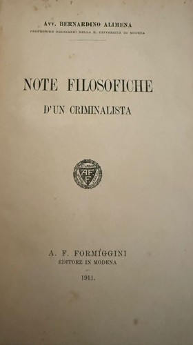 Avv bernardino alimena note - bernardino, alimena,
