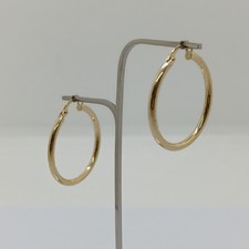 ORECCHINI A CERCHIO A SEZIONE TONDA IN ORO GIALLO 750 18KT 1,4 GRAMMI (8091)