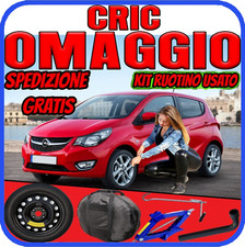 Ruotino Di Scorta 4Fori Da 14 Per La Opel Karl Con Kit Cric Crick + Chiave Sacca