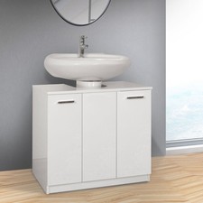 Copricolonna lavabo bagno universale due ante in melaminico bianco h.60cm l=70cm