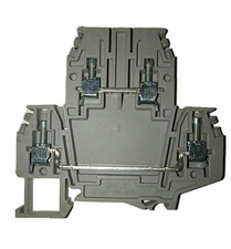 Morsetto due piani 2,5 mmq DB100/GR DBC.2/GR Cabur fissaggio su guida DIN/omega 