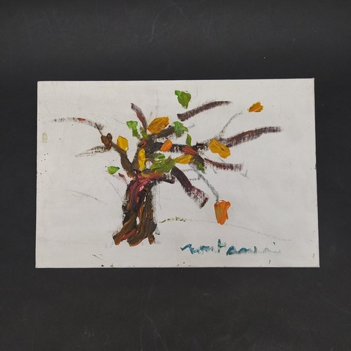 Dipinto albero con foglie - di,