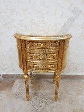 COMODINO IN LEGNO FOGLIA ORO