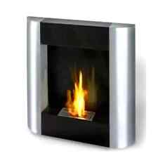 BOXATO parete 70 Bio camino 72x72 Inox argento con vetro bioetanolo mod. Sarah