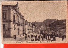 CARTOLINA  AMANTEA  FP VIAGGIATA 1937 PIAZZA MUNICIPIO ANIMATISSIMA