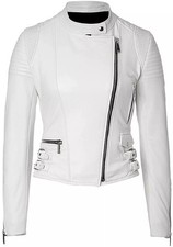 Giacca donna pelle bianca - , 100%