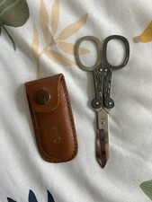 Forbici da cucire pieghevoli antiche argento sterling lame inox Giappone