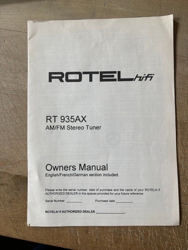 Rotel 935 sintonizzatore - rotel,