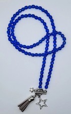 Collana lunga blu perle