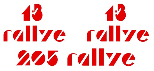 Set logos et 205 rallye - et,