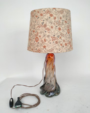 Lampada Vetro Murano massiccio paralume fiori h45cm vintage design minimal-XXX