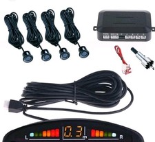 KIT 4 SENSORI DI PARCHEGGIO PER AUTO CON DISPLAY LED ACUSTICO OCCHIELLI NERi