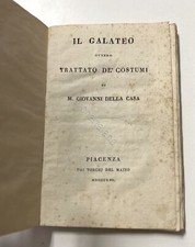 G. Della Casa - Il Galateo ovvero trattato de' costumi - ed. 1816 Majno