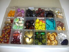 SCATOLA PERLE PERLINE VETRO CERAMICA RESINA METALLO FONDO MAGAZZINO LABORATORIO