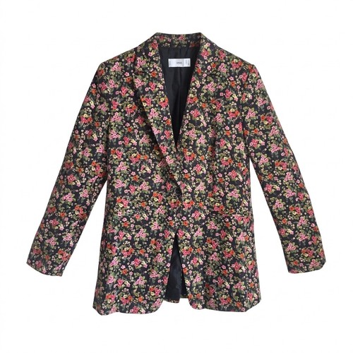 Blazer nero floreale mango - floreale,