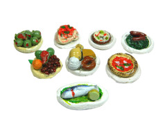 Piatto con Pietanze cm 2x1h per Pastori Alti Cm 9/13 - Minuterie per Presepe