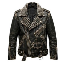 Studded Black Leather Biker