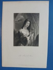 litografia inglese 1836, THE MAID OF ATHENS / incisione H. Robinson