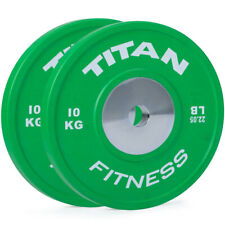 Piastre paraurti olimpiche Titan Fitness 10 kg colore verde elite, vendute in coppia