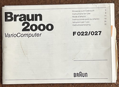 Braun 2000 variocomputer - braun, f