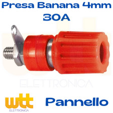 Morsetto Serrafilo 4mm 30A Isolato Rosso per prese a banana Boccola a Banana