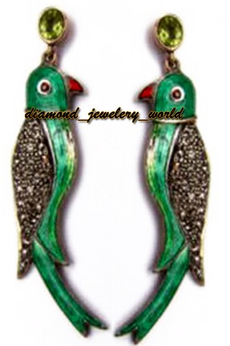 Orecchini pappagallo argento - orecchini, a