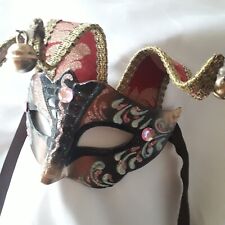 Colombina Giullare - Maschera veneziana carnevale in cartapesta e tessuto