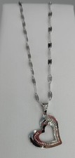 18kt White Gold Heart Necklace