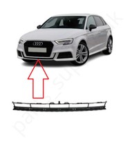 NUOVO PER AUDI A3 8V S-LINE BERLINA 16-19 PARAURTI ANTERIORE GRIGLIA CENTRALE INFERIORE NERO
