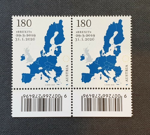 Francobollo brexit austria - 2x,