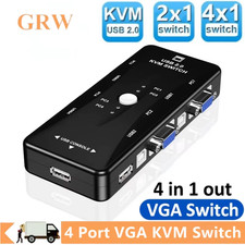 witch KVM 4 Porte USB VGA 4 in 1 per Mouse Tastiera 1080P Share