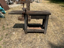 TAVOLO BANCO DA LAVORO INDUSTRIALE CON MORSA DEI PRIMI DEL 900