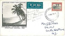 22448 - ALBERI DI PALMA - FRANCOBOLLI su copertina FDC - SAMOA OCCIDENTALI 1935 - RARI!!