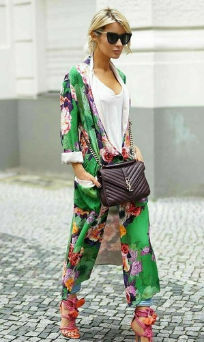 Zara long floral print kimono - zara,