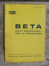 CATALOGO USATO DATI PRICIPALI PER RIPARAZIONI LANCIA BETA SERVIZIO ASSISTENZA