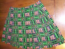 gonna minigonna in crepe fantasia vintage di sartoria tg. 44/46 a pieghe