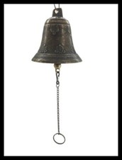 Campana campanella ottone in fusione brunito da appendere muro parete catenella