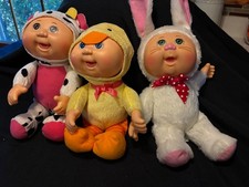 3-CPK Cabbage Patch Kids Farm Friends Clara Cow, Daphne the Ducky & Honey Bunny