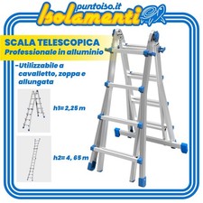 Scala Marchetti Equipe 44 20029 Telescopica Alluminio Cavalletto Zoppa Allungata