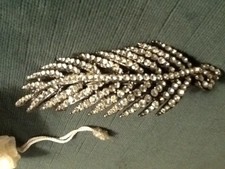 Fermaglio piuma, gioiello per capelli vintage barrette, 10cm da sera