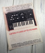 Moog Prodigy Synthesizer 1979 pubblicità stampa originale d'epoca