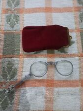 OCCHIALI PINCE-NEZ FRANCESI PIEGHEVOLI DA TEATRO ANTICHI PRIMI 900