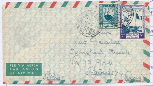 1951 somalia afis aerogramma - ,