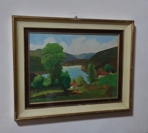 Quadro vintage olio - su, legno