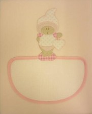 COPERTINA PER CULLA IN PILE ROSA "FOLLETTA" CON AIDA DA RICAMARE
