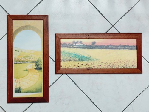 Coppia quadro vetro con - di,