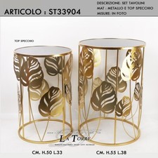 Set due tavolini foglie da