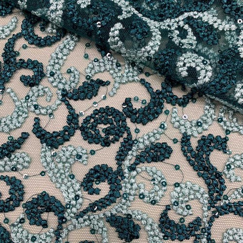 Tessuto tulle ricamato - tessuto,