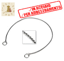COLLARE Strangolo Strozzo a Maglia Tonda per Addestramento Cani in Acciaio 60 Cm